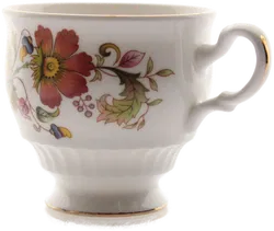 Royal Kent Bone China Tassen & Untertassen – Blumenmotiv mit Goldrand, 6-teilig - Bild 4