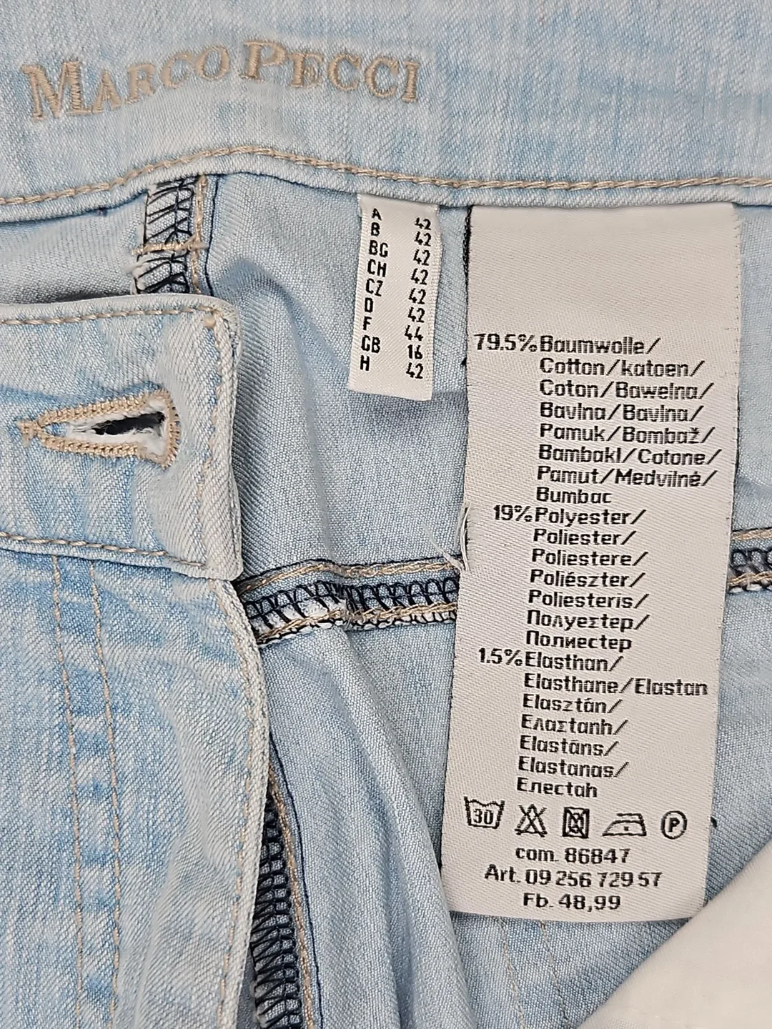 MARCO PECCI Damen Hose, hellblau - Gr. XL / 45 – Bild 4
