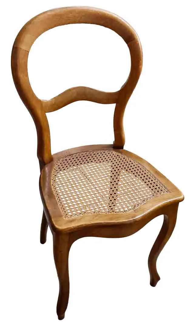 Eleganter Biedermeier Ballonlehnen-Stuhl mit Wiener Geflecht - Bild 1