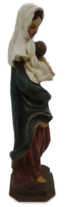 Madonna mit Kind / Marienstatue aus Holz handbemalt Höhe 46cm – Vorschau 5