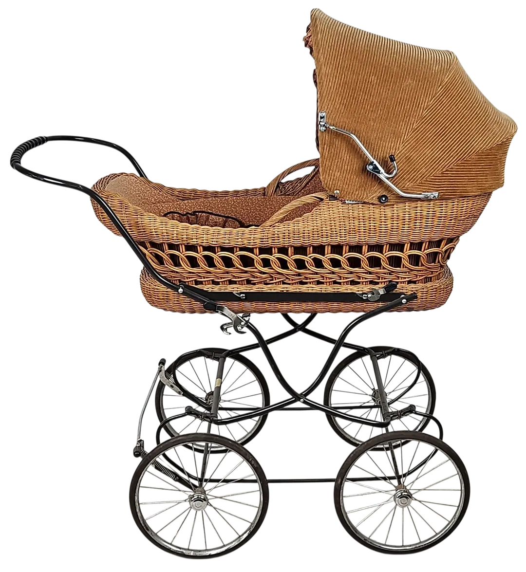Vintage Kinderwagen aus Rattan/Metall - Bild 4