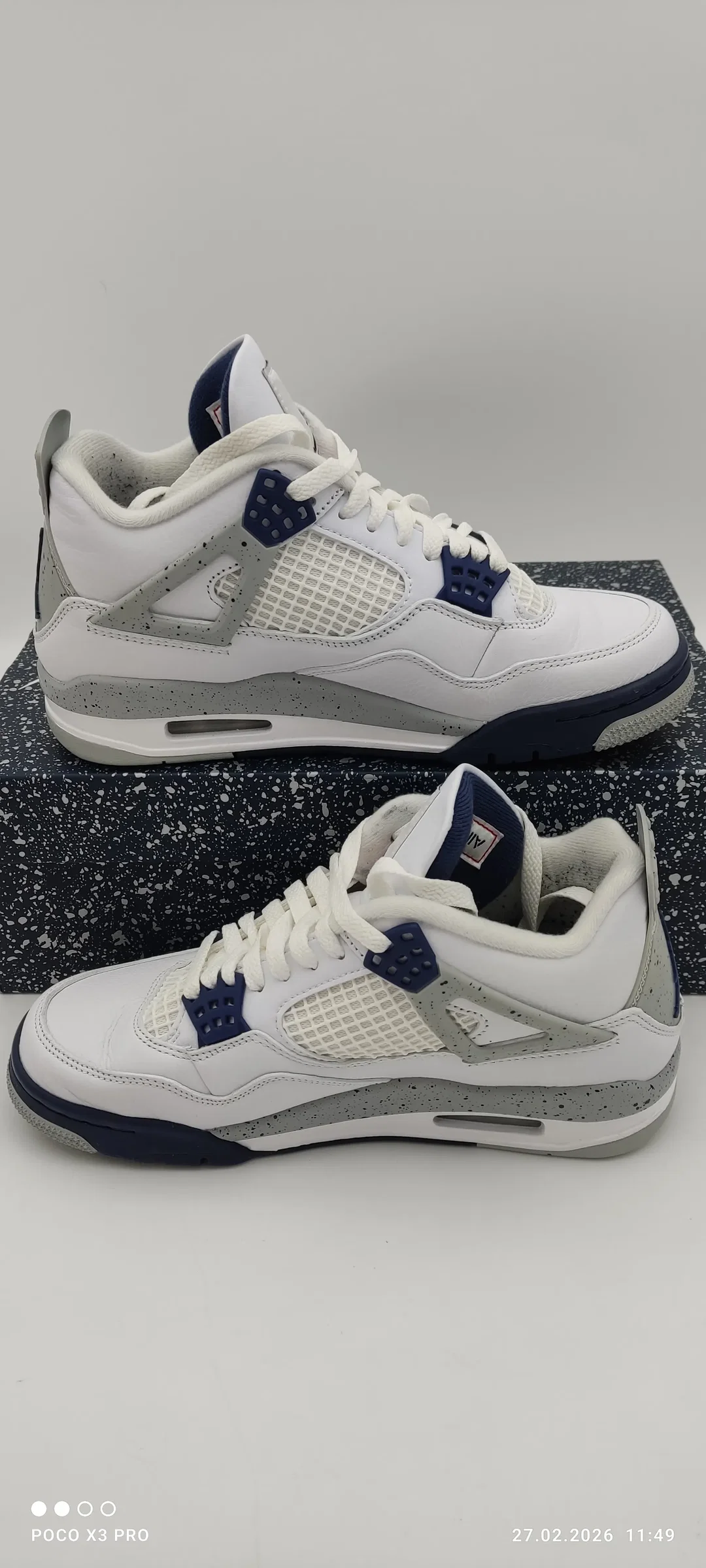 Air Jordan 4 Sneaker Sonstige White/Midnight Navy Gr.40 | Wie Neu - Bild 1