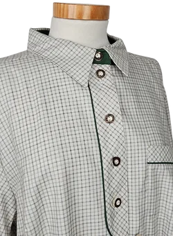 Styrian lady Vintage Damen Trachtenbluse, beige/grün - Gr. XL  - Bild 4