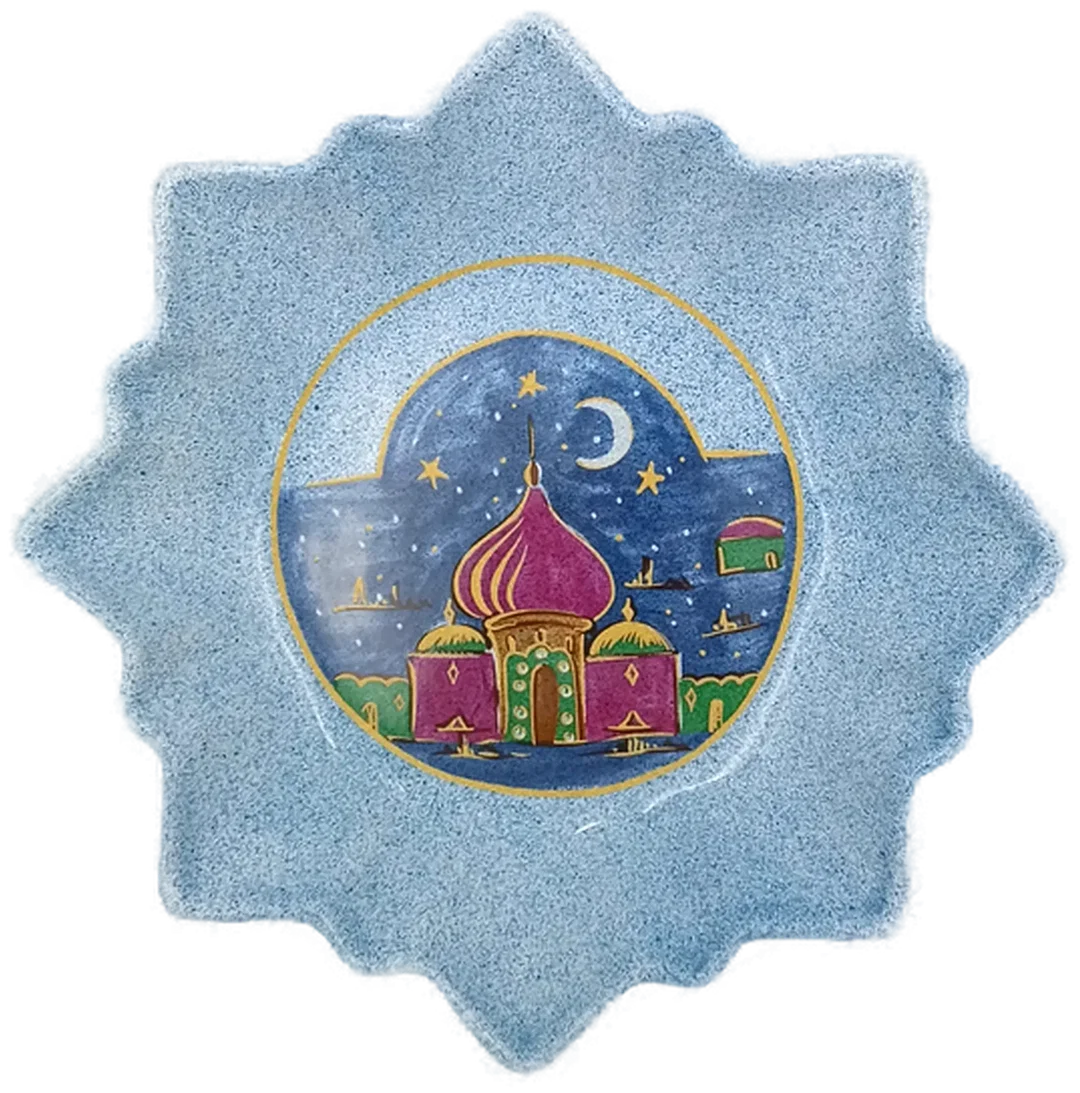 Weihnachtsteller blau gemustert – Bild 2