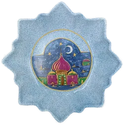 Weihnachtsteller blau gemustert - Bild 2