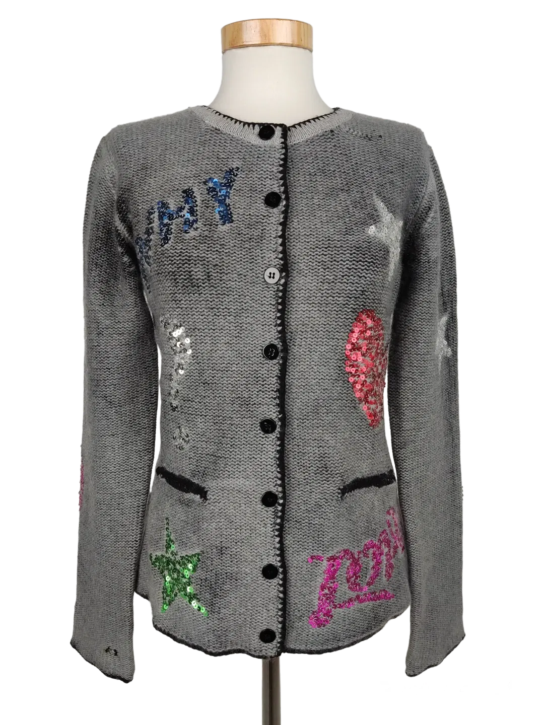Grace Damen Strickjacke, grau - Gr. M - Bild 1