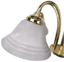 5-armiger Leuchter, Messing/Glas - Bild 3