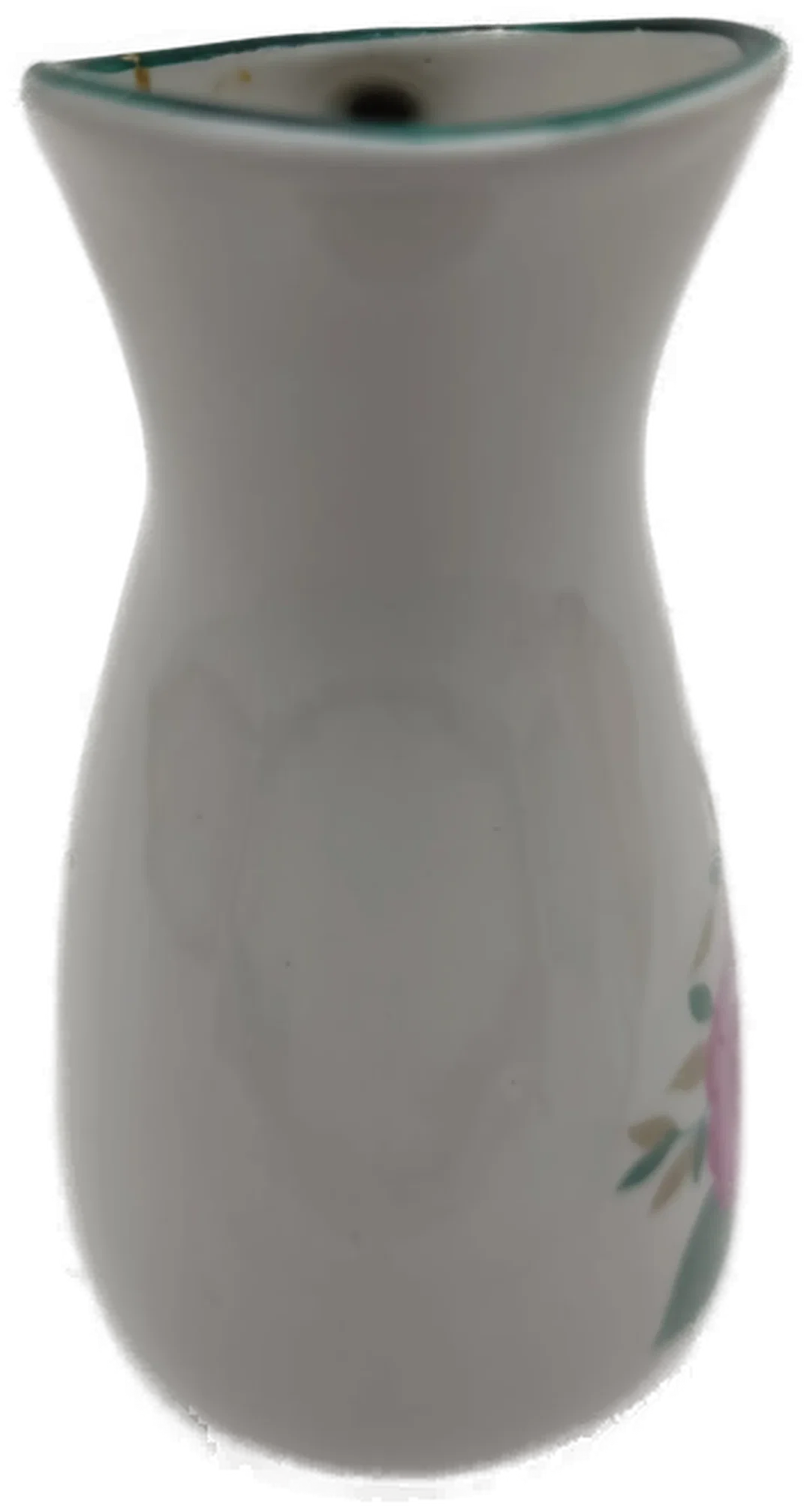 Porzellanvase mit Blumenmotiv aus Unterweissbach | DDR-Ostalgie Henkelvase – Bild 5