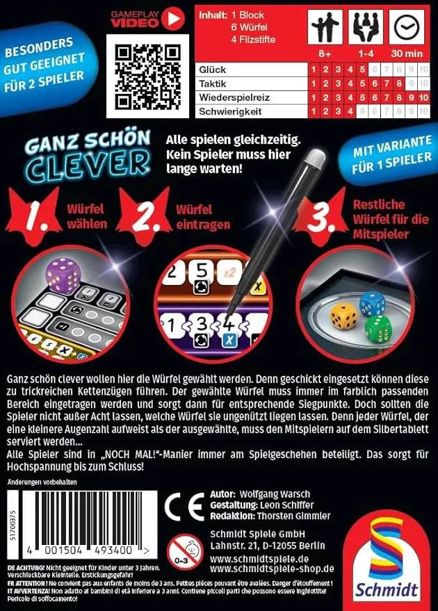"Ganz Schön Clever" – Würfelspiel | Klein & Fein | Schmidt Spiele – Bild 2