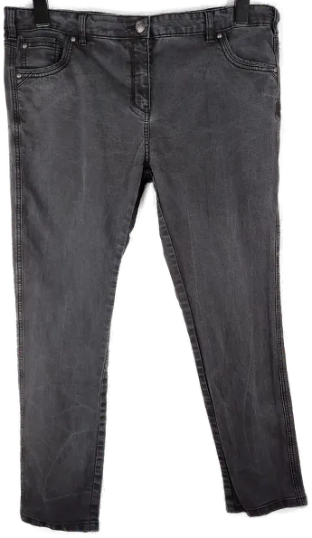 Jeans 'Bexleys Edition' lang mit Stretch, dunkelgrau mit Taschen, Größe 46 – Bild 1