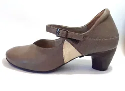 Think! Damen Riemchen Pumps, taupe/creme - Gr. 38,5 - Bild 2