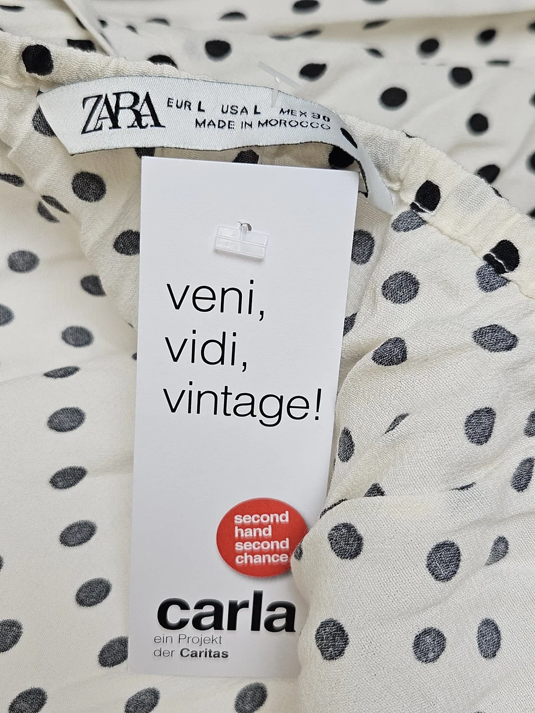 ZARA Damen Maxikleid, weiß/schwarz - Gr. L  – Bild 4