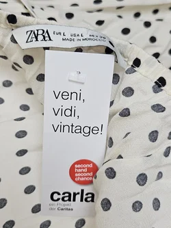 ZARA Damen Maxikleid, weiß/schwarz - Gr. L  - Bild 4