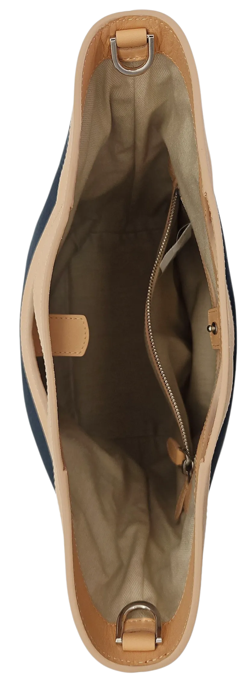 Max V. Koenig Damen Lederhandtasche, marine/beige - Höhe ca. 29 cm  – Bild 3