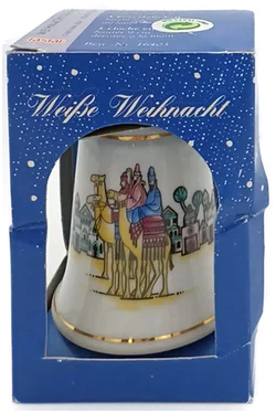 Weihnachtsglocke Porzellan weiß & bedruckt (OVP) - Bild 3