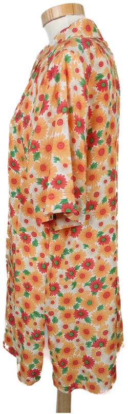 Vintage Longbluse Damen, orange - Gr. M - Bild 2