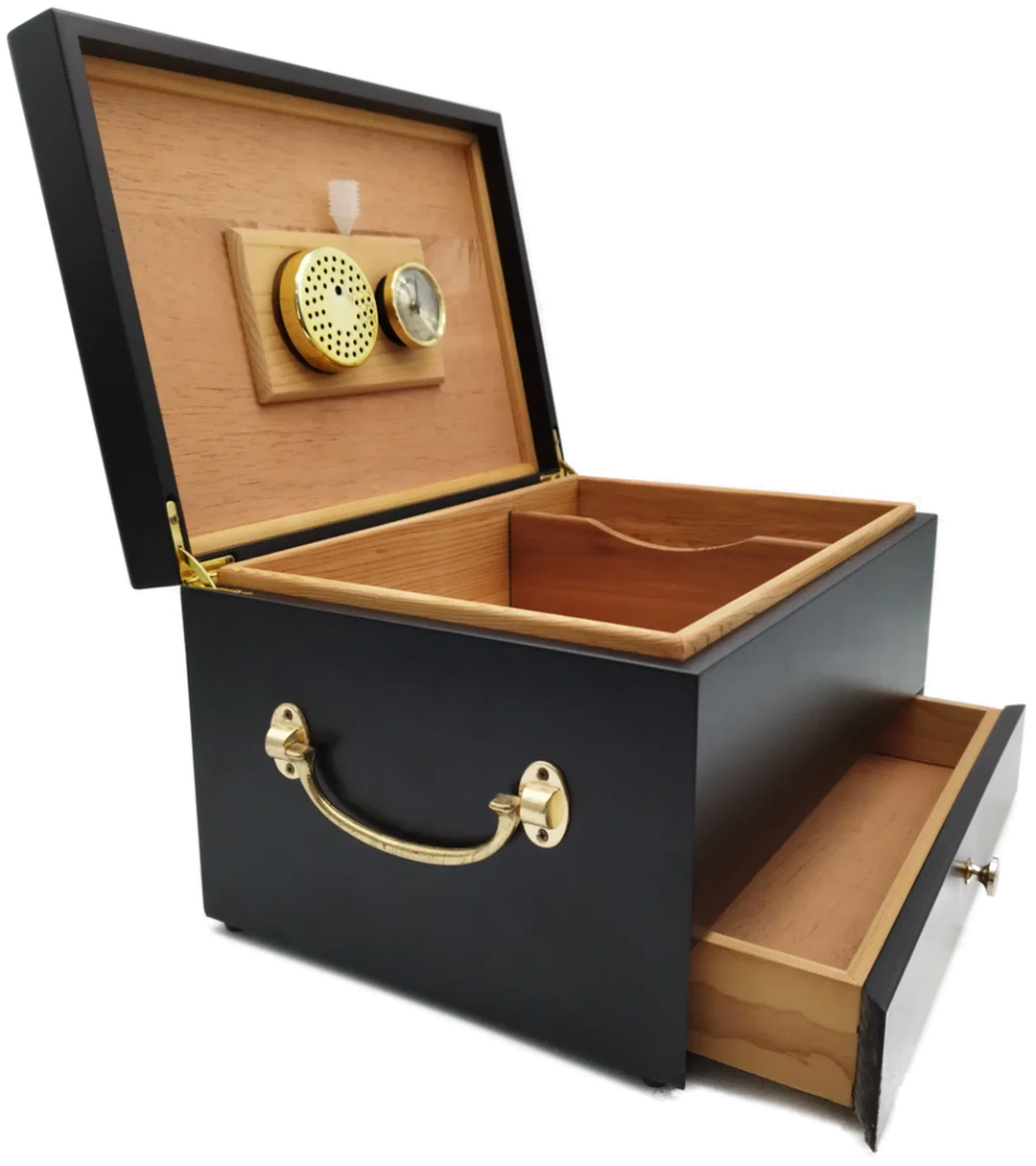 Humidor: Zur Lagerung v. Zigarren - inkl. Hygrometer & Befeuchter – Bild 2