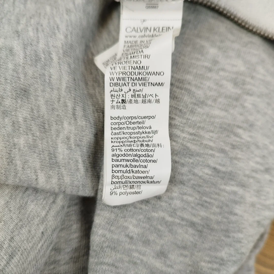 Calvin Klein, Kapuzen Sweatjacke, grau, Gr. L  – Bild 4
