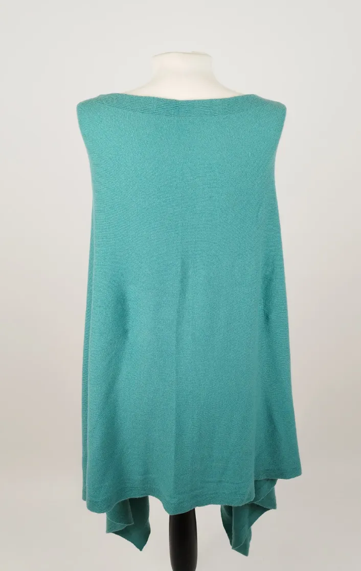 Türkiser Strick-Poncho - ca. XXL – Bild 3
