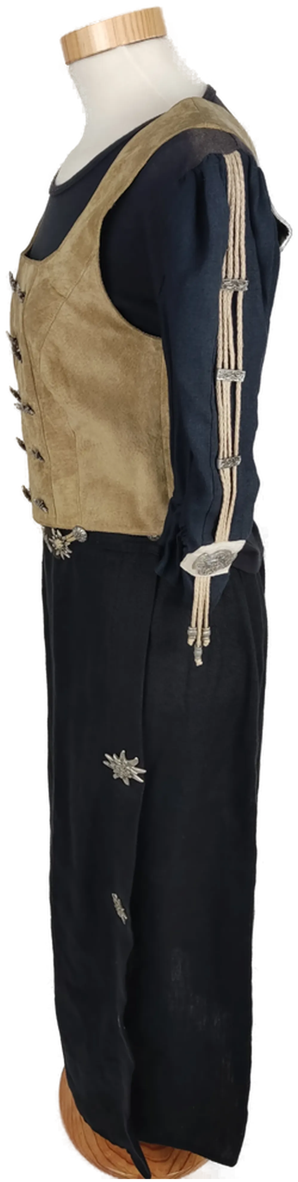 Trachtenkleid 3tlg., schwarz/braun mit Dekor, Größe S – Bild 4