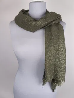 Damen Schal Tuch olivgrün und gold - Bild 1