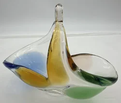 Mehrfarbige Glaskorbschale Vintage – Vorschau 2