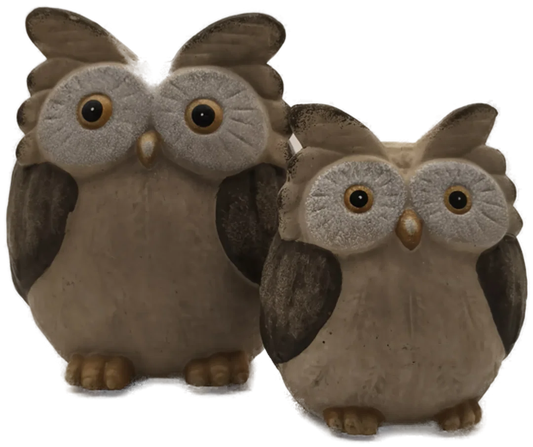 2 Eulen, Dekofiguren - Bild 1