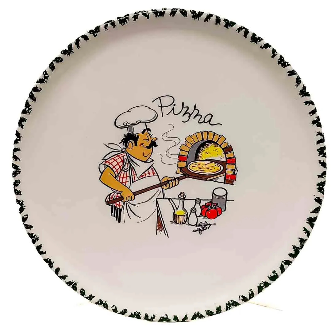 5er Set Vintage Pizzateller „Chef“ – Massive Keramik (Ø 30,5 cm) - Bild 1
