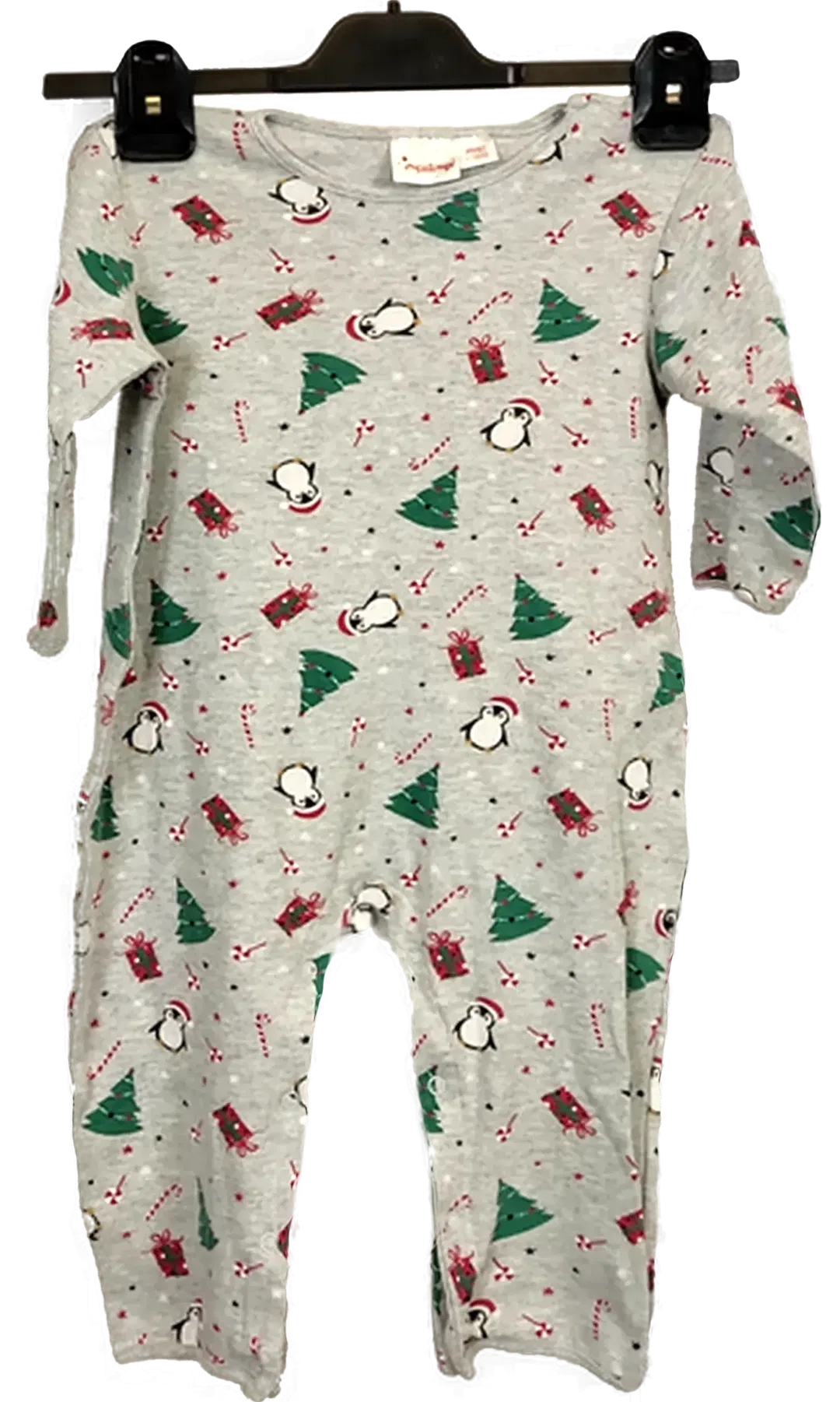impidimpi Baby Weihnachtsoverall grau gemustert Gr. 86/92 - Bild 1