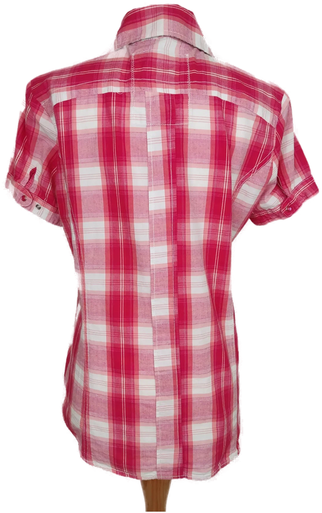 Madonna Damen Hemd kurzarm pink/rosa/weiß kariert - M/38 – Bild 2