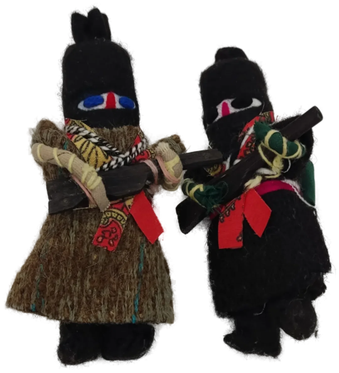 Original Zapatista Wollpuppen Handarbeit aus Chiapas ca. 15 cm, Feiheitskämpferpuppen – Bild 2