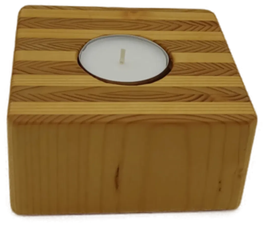Teelichthalter aus Schichtholz quadratisch - Bild 4