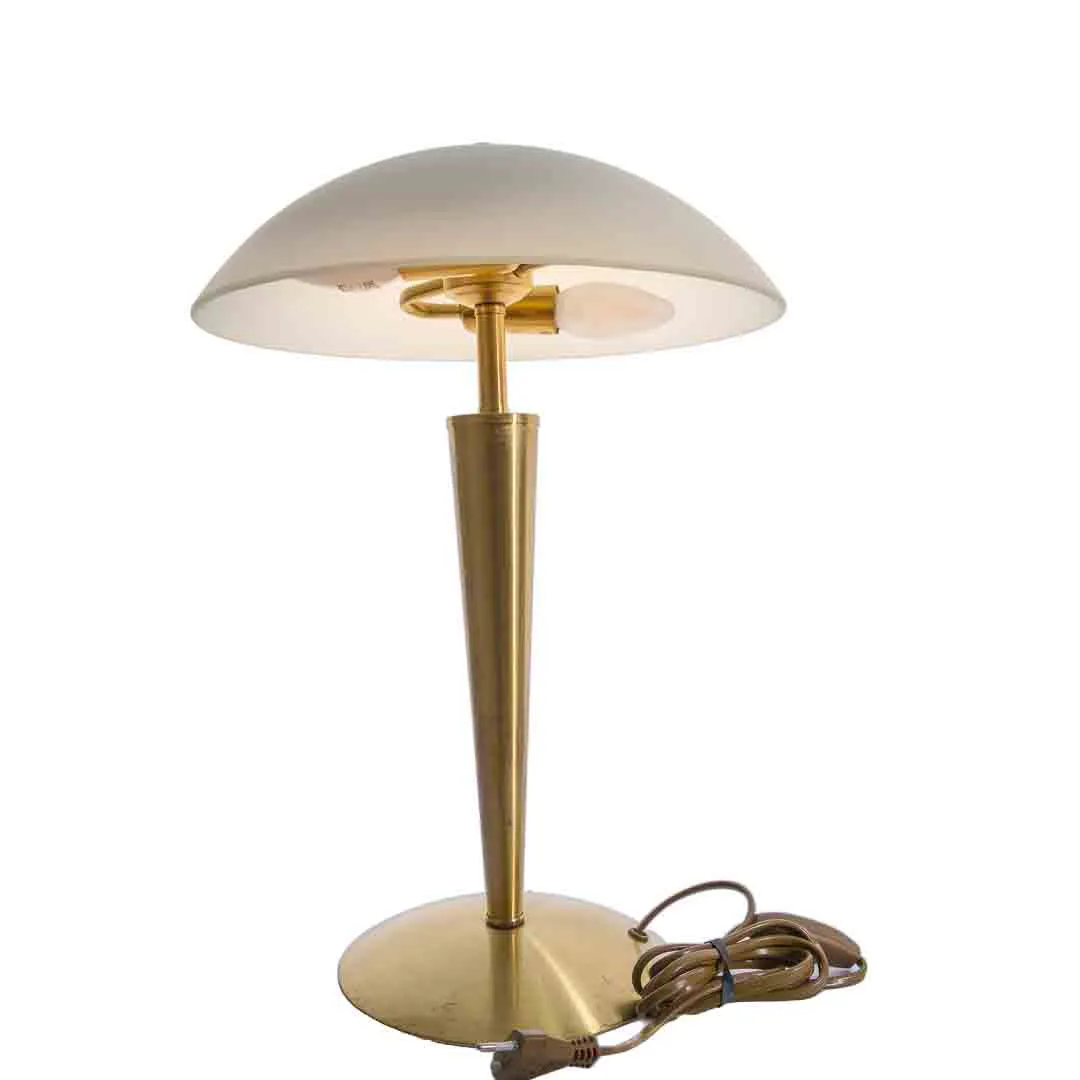 TCM Tischlampe Messing mit weißem Glasschirm Modell 206414 – Bild 1