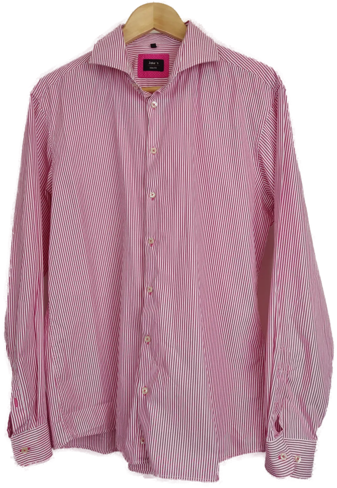Jake´s Herren Hemd pink/weiß gestreift Gr. 43/44 - Bild 1