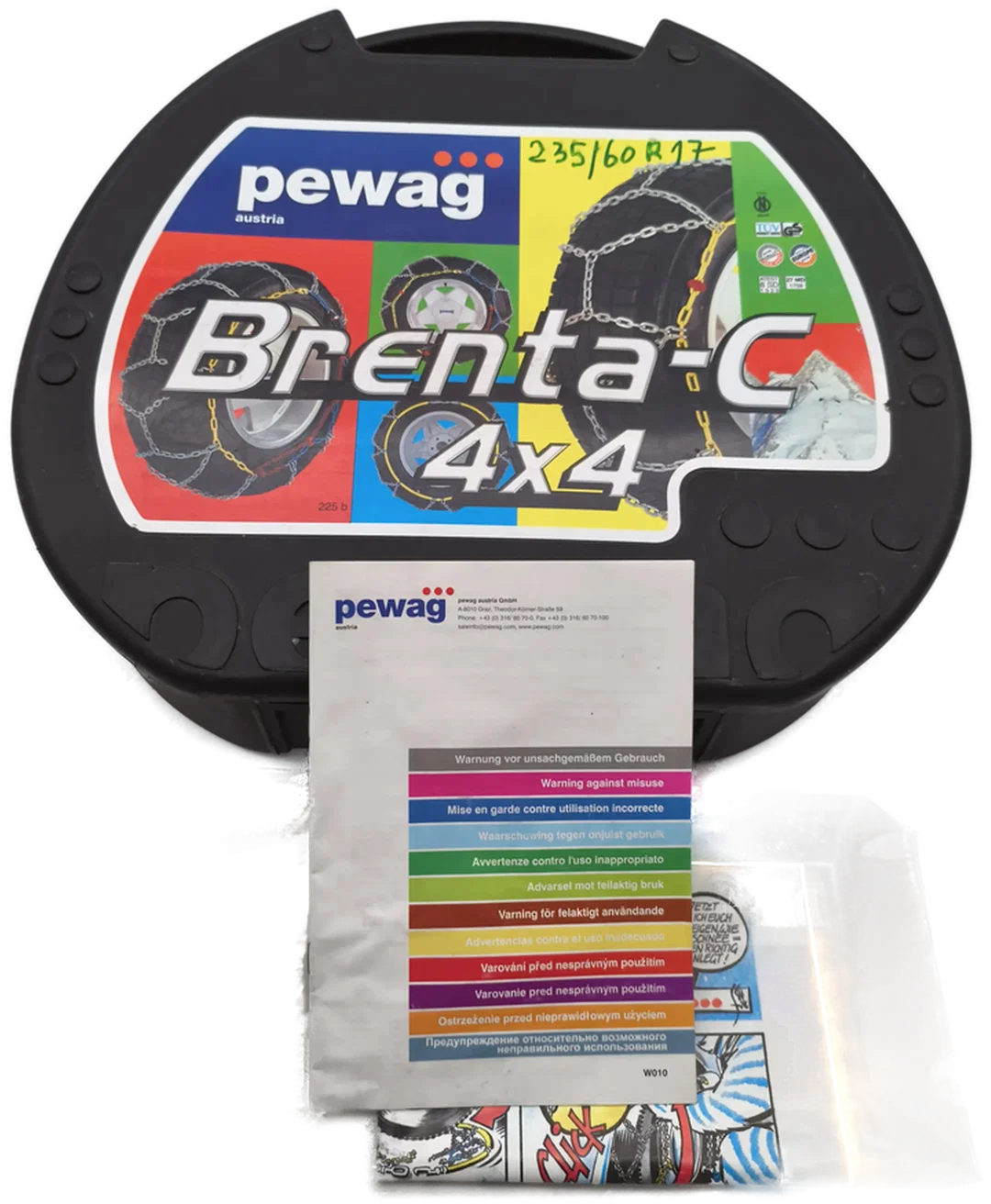 Pewag, Schneeketten "Brenta-C 4x4", Koffer für Reifengröße 235/60 R17 gekennzeichnet. – Bild 3