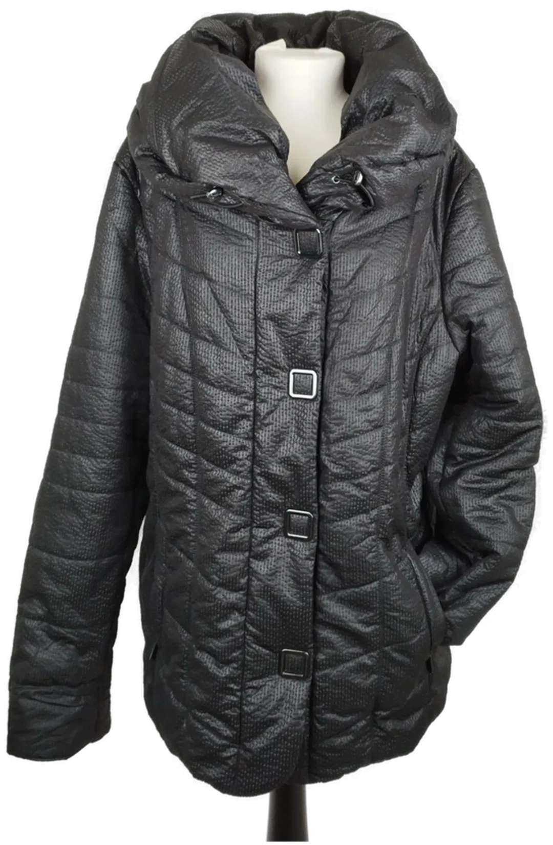 Alba Moda, Steppmantel mit weitem Stehkragen, schwarz, Gr. 46 - Bild 1