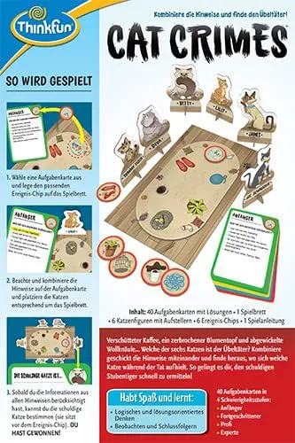 ThinkFun – Cat Crimes | Logikspiel mit 40 Aufgaben | Deduktionsspiel für Kinder ab 8 Jahren – Bild 3