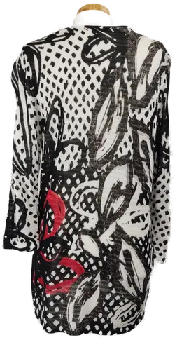 Gerry Weber Damen Pullover schwarz, weiß, rot gemustert/ L/ 40 - Bild 2