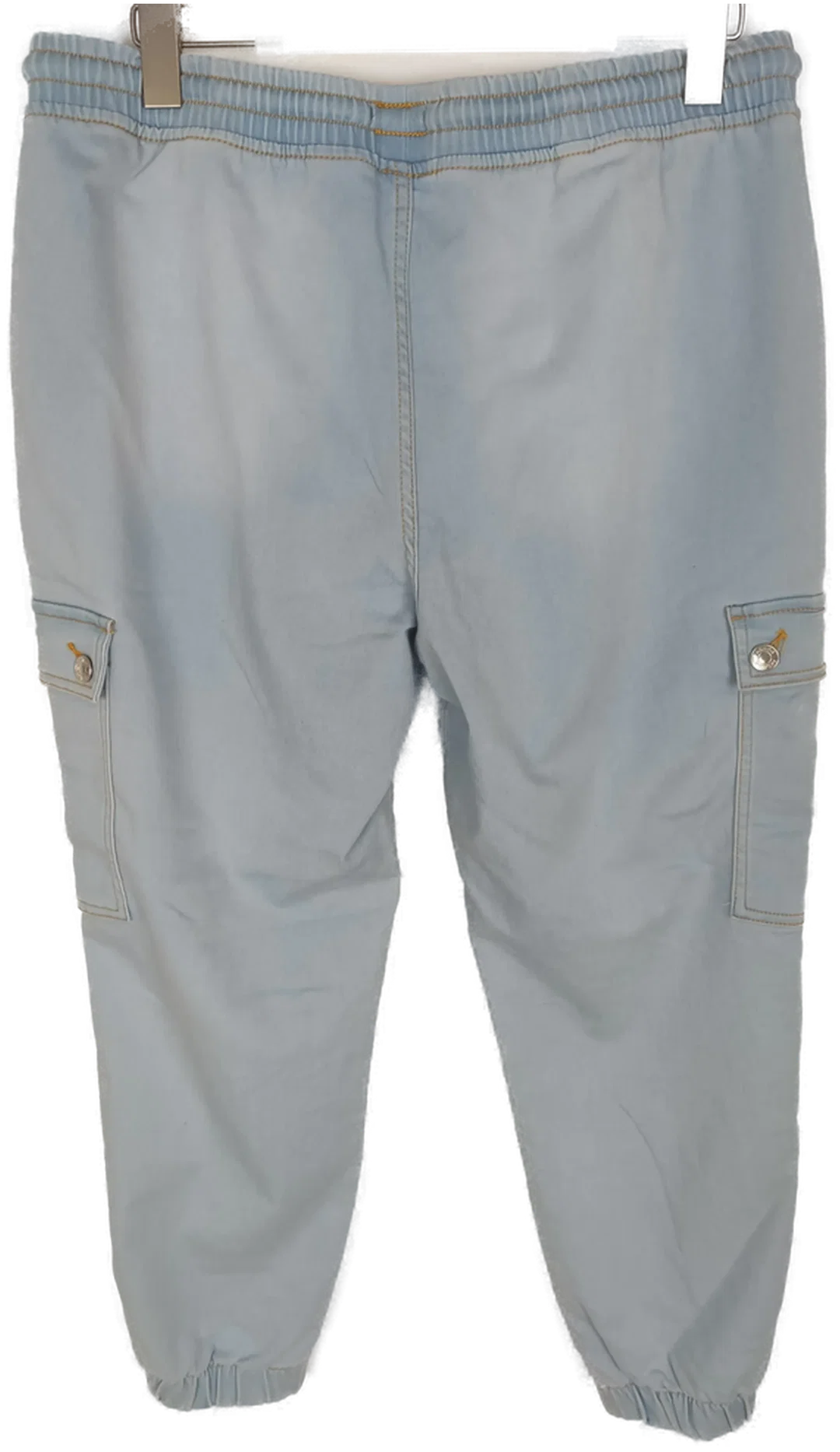 Jeans "NKD", lang mit Stretch und Gummizugbund, hellblau mit Taschen, Größe M – Bild 2