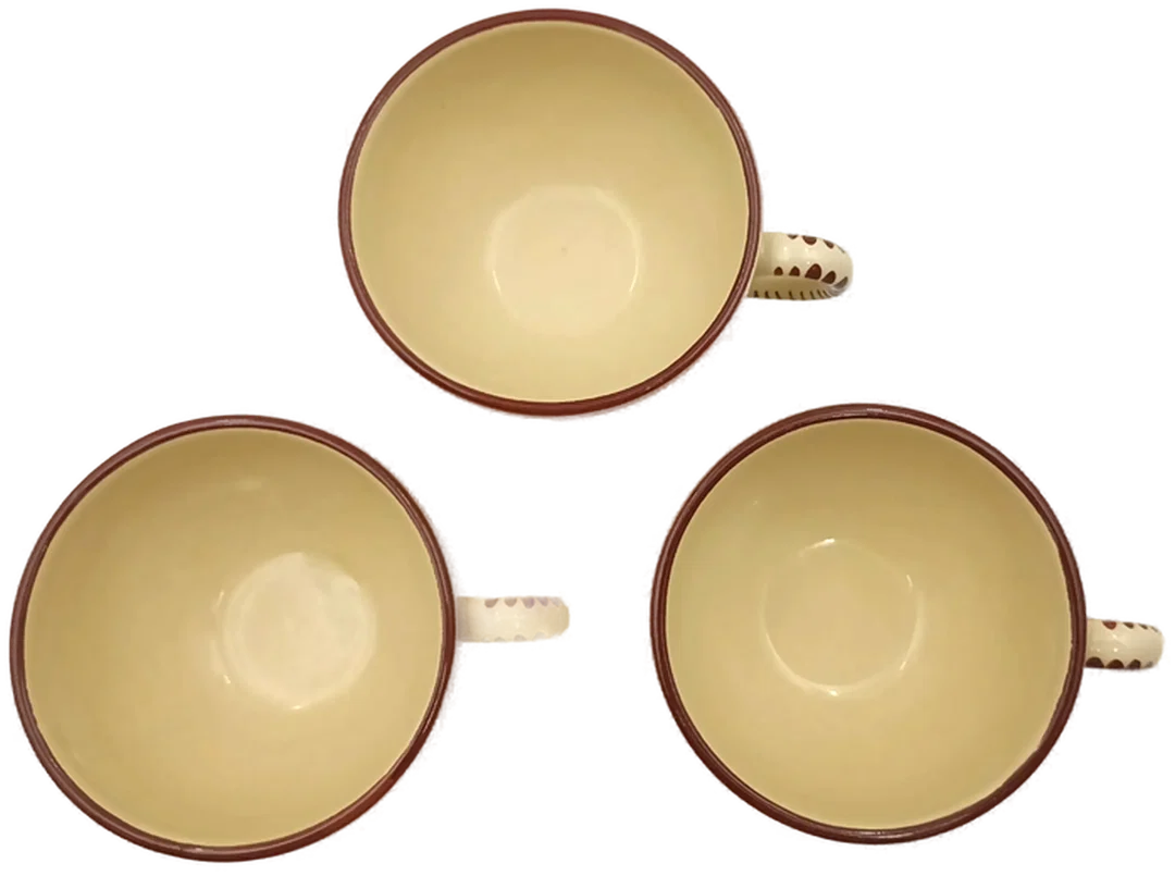 Gollhammer Keramik creme/braun - Kaffeetassen mit Untertassen Set 6-teilig – Bild 4