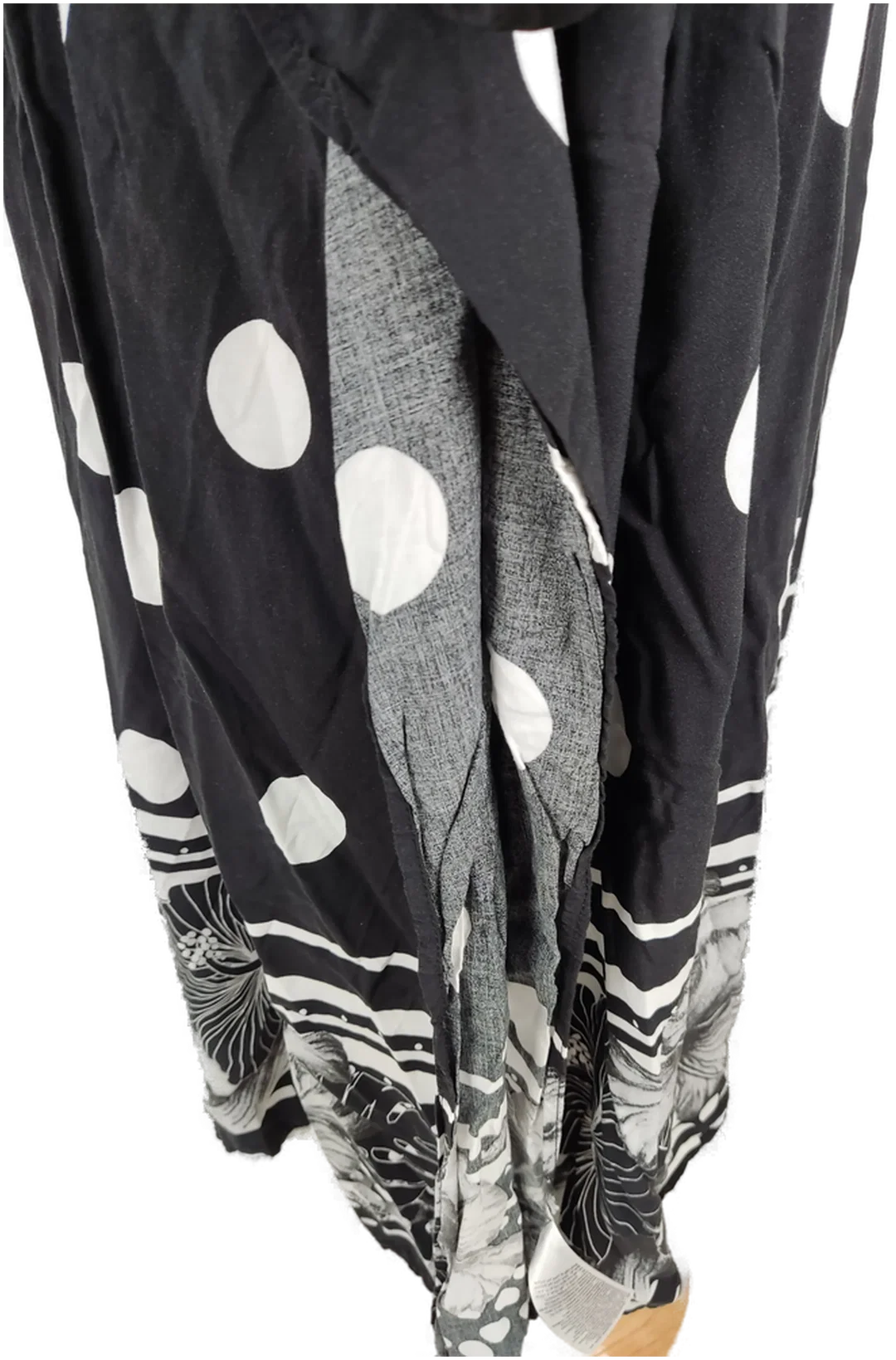 Ulla Popken Strandkleid, schwarz/weiß gepunktet, Größe XXL (geschätzt), Viskose – Bild 6