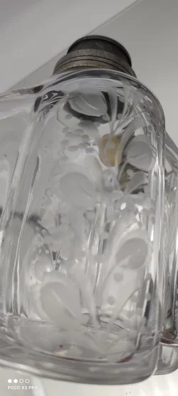 Handgefertigte Glasflasche Sonstige Transparent | Blumen-Schliff - Bild 6