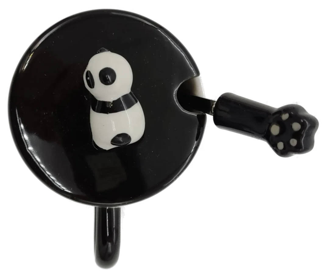 SHENDONG Panda-Teetasse mit Deckel und Löffel weiß/schwarz – Bild 2