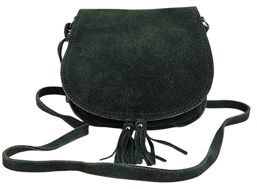 Vintage Damen Leder Umhängetasche - grün  - Bild 1