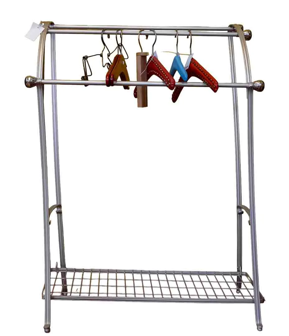 Metall Kleiderständer, Silber, mit Schuhablage, 87x30x54 cm - Bild 4