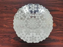Silberne Dekoschale aus Glas - Durchmesser ca. 31 cm – Vorschau 1