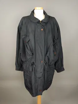 Vintage Damen Parka aus Seide schwarz - M/L - Bild 1