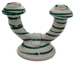Gmunder Keramik Kerzenhalter grüngeflammt - Bild 1