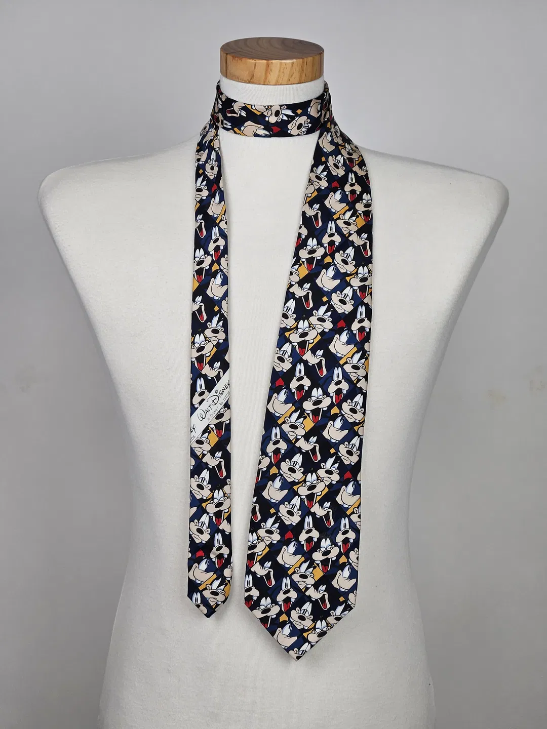 Vintage Disney Goofy Seidenkrawatte, blau - Handmade in Italy - Bild 1