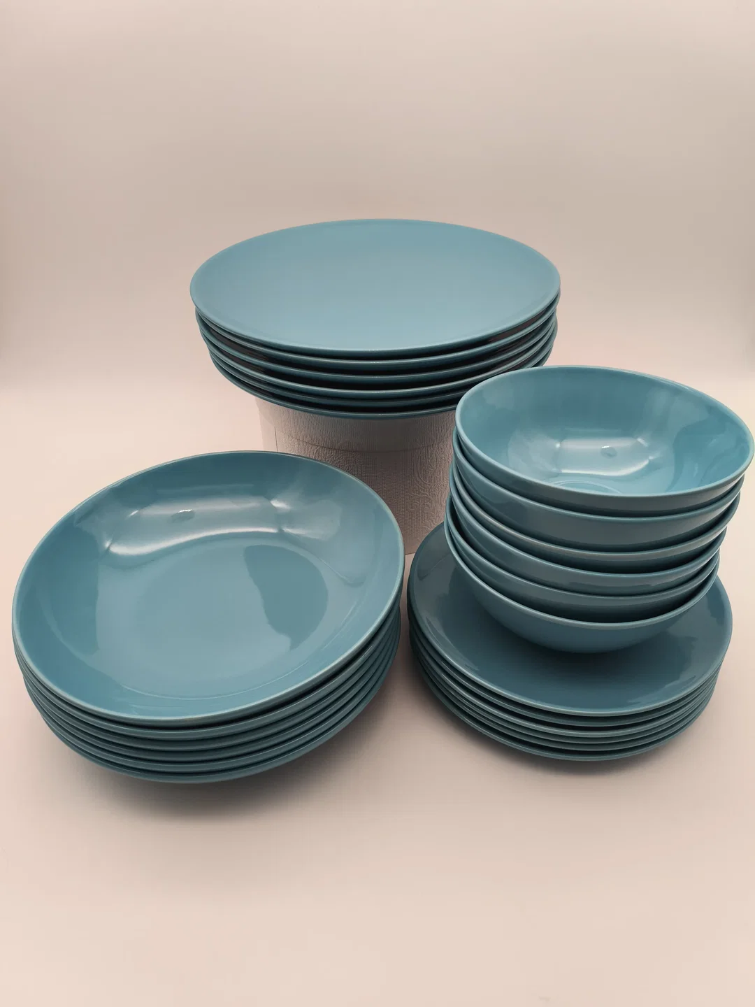 Tafelservice für 6 Personen, 24-teilig, Steinzeug, hellblau, Ikea - Bild 1